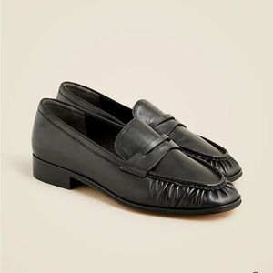 J.Crew Maison ruched loafers leather black size 6